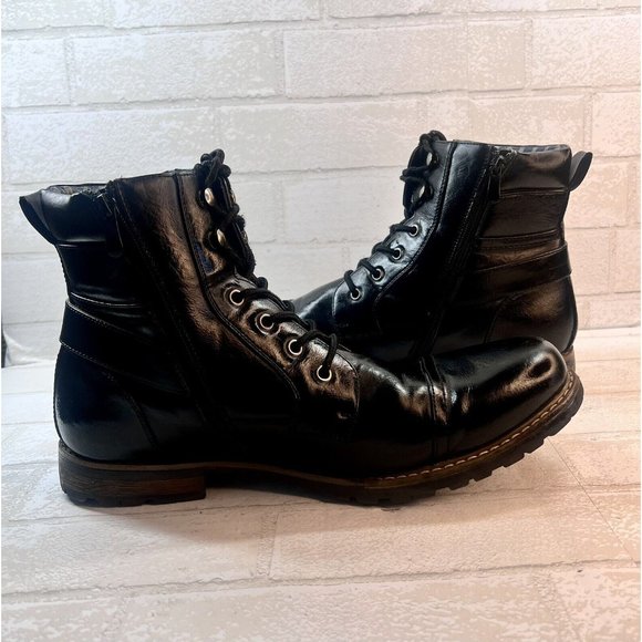 Bruno Marc Men's Philly-3 Black Military Combat Boots - 12M US - Picture 5 of 9